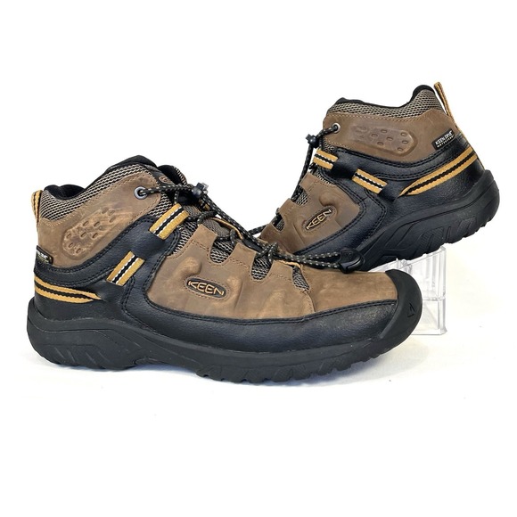 Keen Other - Keen Targhee Dark Earth/Golden Brown Leather Waterproof Hiking Boots Youth 5